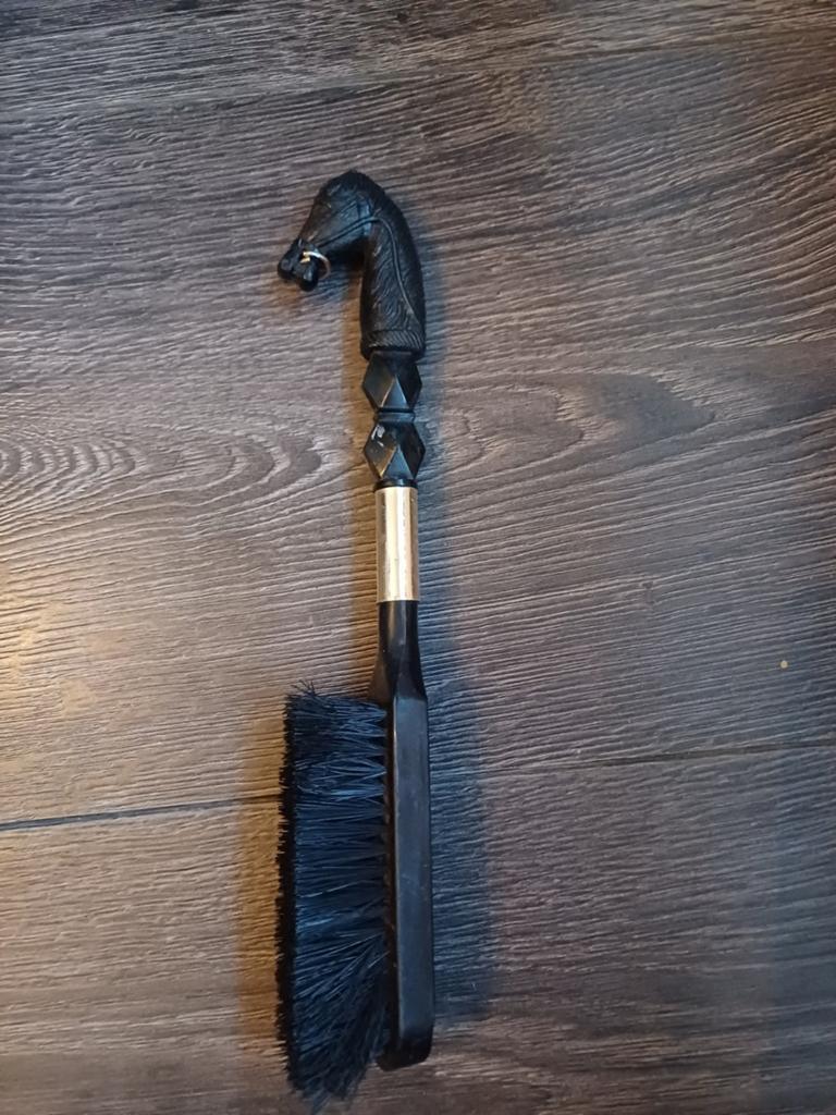 Vintage Kledingborstel met Paardenhoofd Handvat, Antiek en Kunst, Ophalen of Verzenden