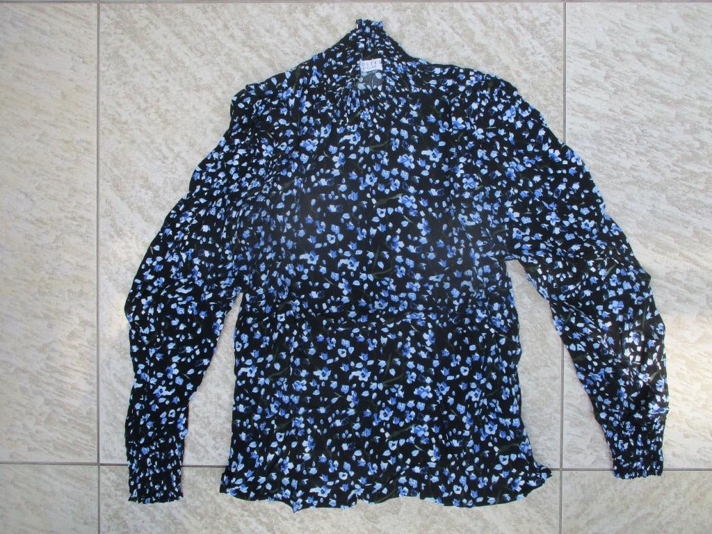 Costes blouse zwart bloemetjes blauw maat M / 38, Maat 38/40 (M), Zwart, Ophalen of Verzenden, Zo goed als nieuw