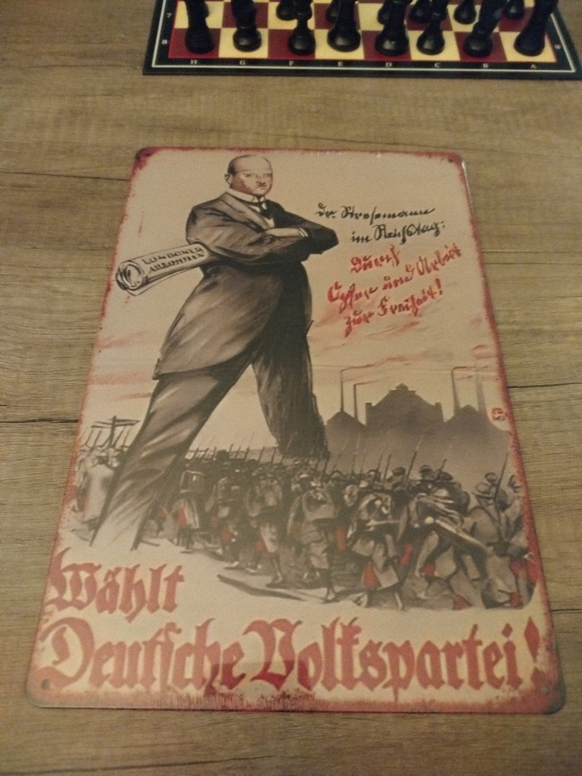 Duitse volkspartei metalen plaat 20 bij 30, Verzamelen, Militaria | Tweede Wereldoorlog, Ophalen of Verzenden, Duitsland, Foto of Poster