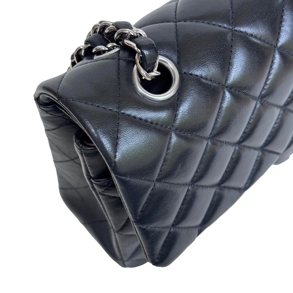 Chanel classic double flap timeless 2.55 zwart zilver tas image 7