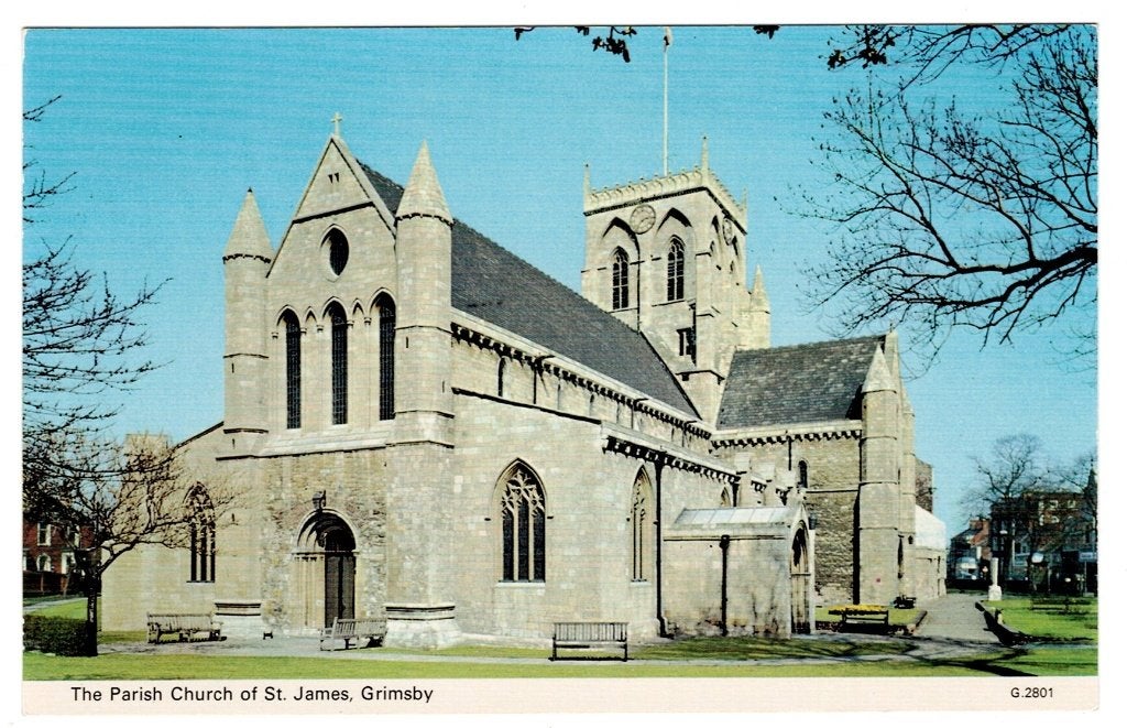 B26248 Engeland, Grimsby, kerk, Ophalen of Verzenden, 1960 tot 1980, Ongelopen, Engeland
