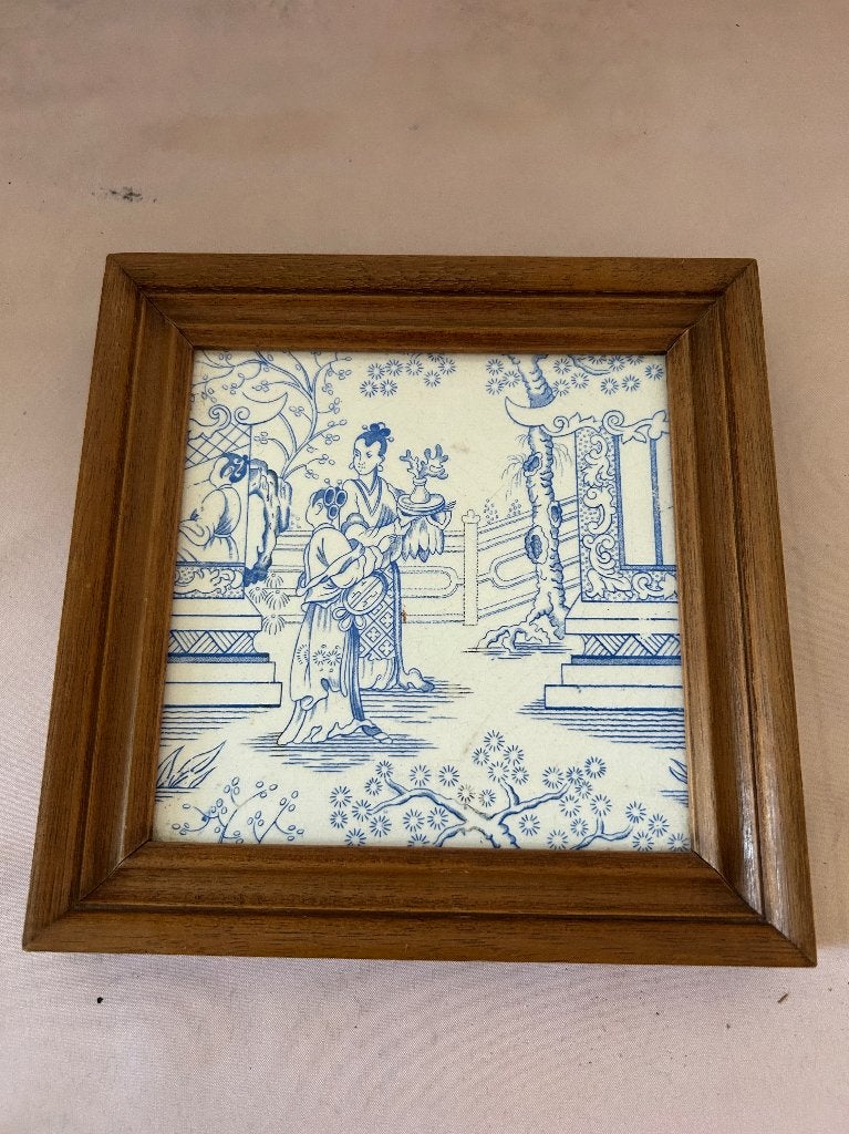 Antieke tegellijst blauw wit Chinoiserie Petrus Regout, Antiek en Kunst, Ophalen of Verzenden