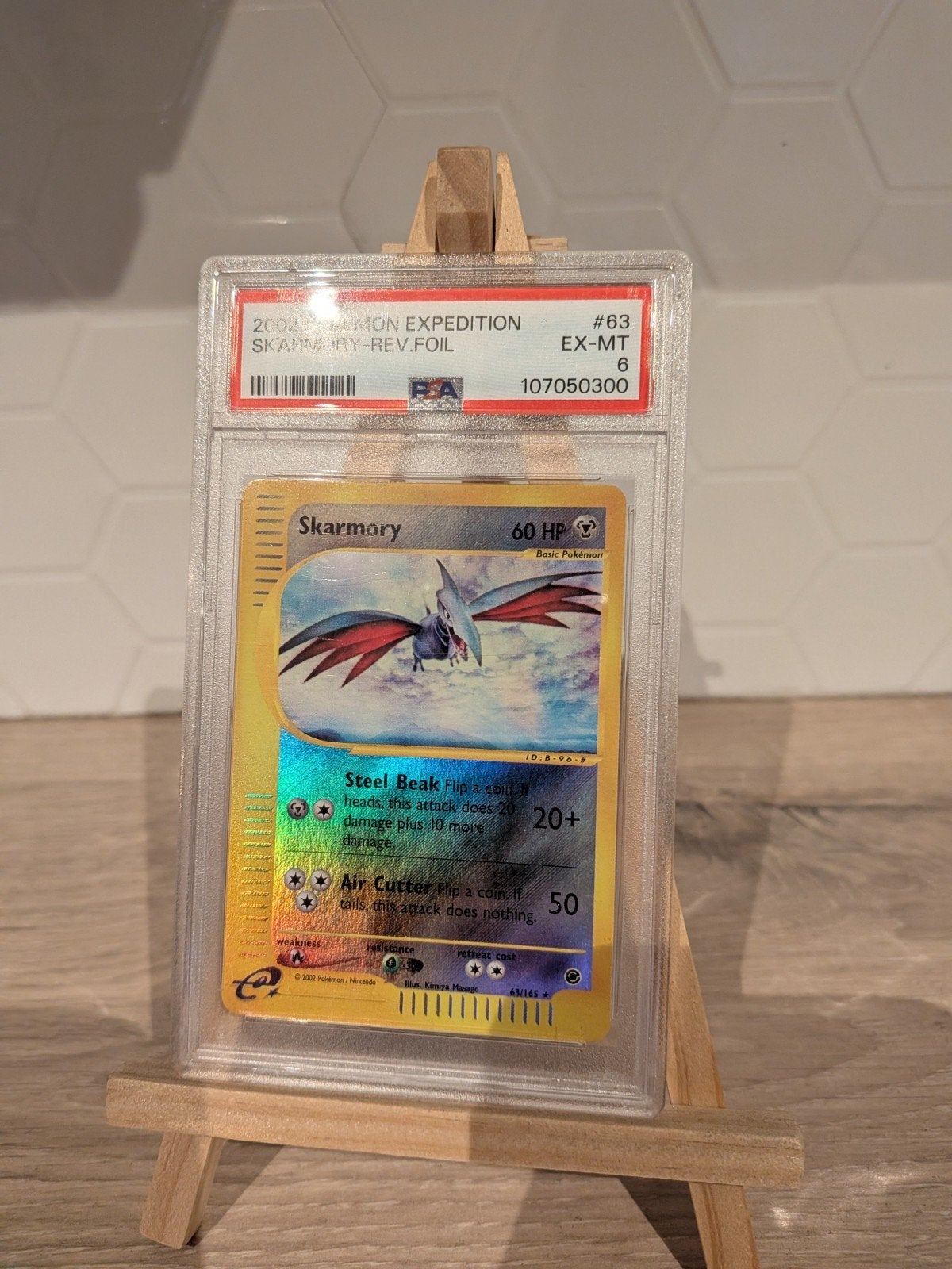 Skarmory 63 Expedition PSA 6 Pokémon Kaart, Ophalen of Verzenden, Gebruikt, Losse kaart, Foil