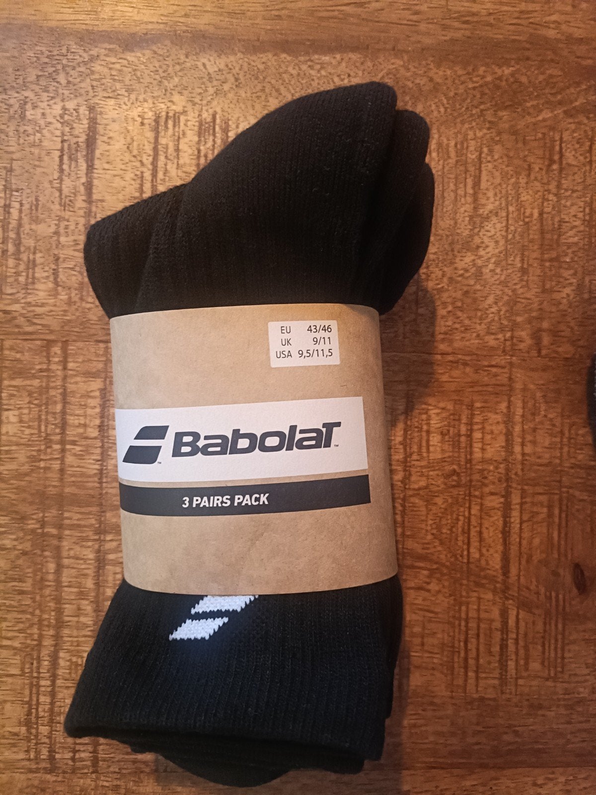 Babolat padelsokken 3 pack Zwart maat 43/46, Ophalen of Verzenden, Padelschoenen