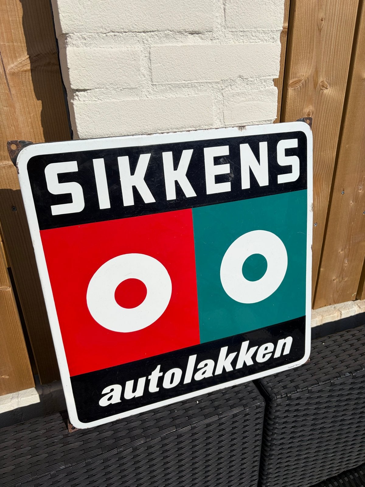 Emaille bord Sikkens autolakken - Langcat, Ophalen of Verzenden