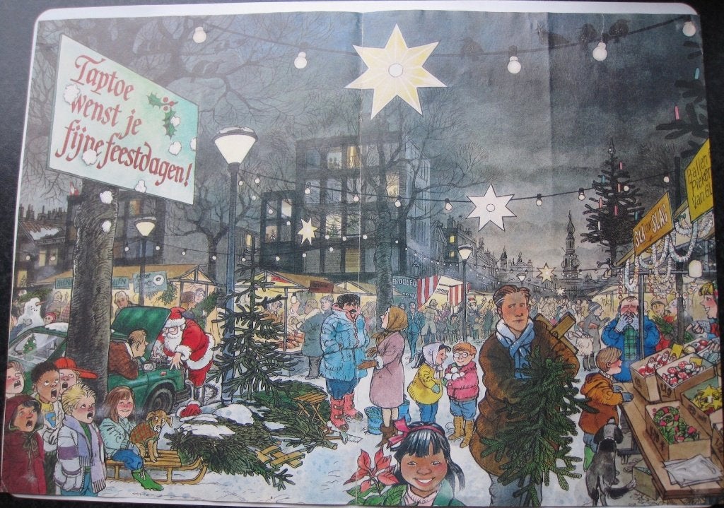kleine Taptoe poster voor de Kerst  -  tachtiger jaren, Ophalen of Verzenden, Zo goed als nieuw
