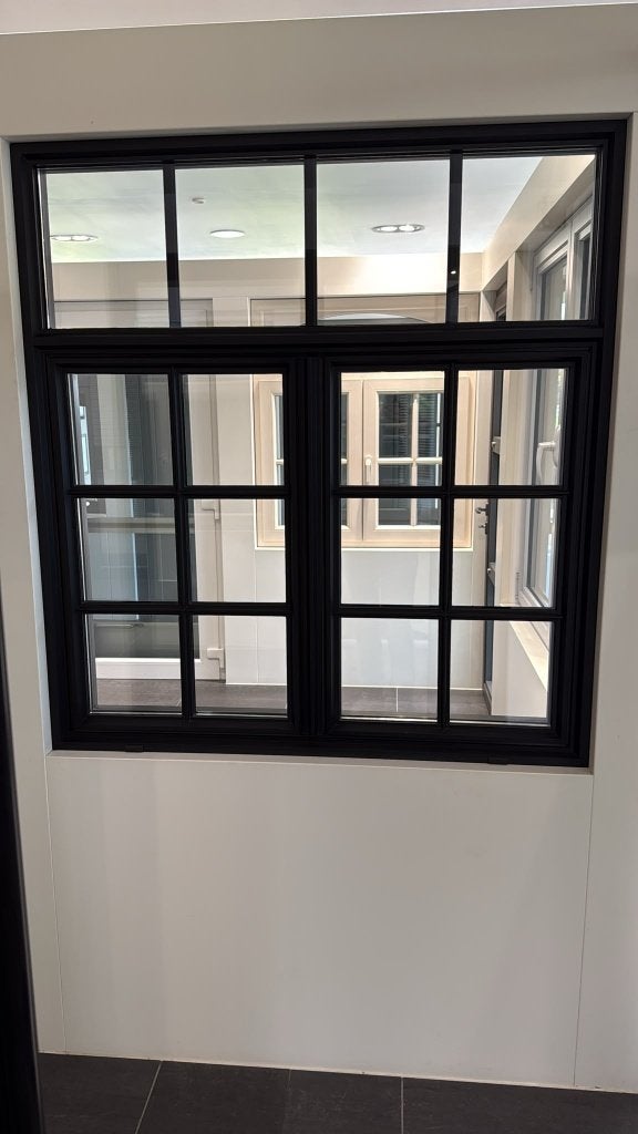 Aluminium kozijn type dubbel draai/kiep met bovenlicht, Doe-het-zelf en Verbouw, Raamkozijn, Aluminium, Inclusief glas, 75 tot 150 cm