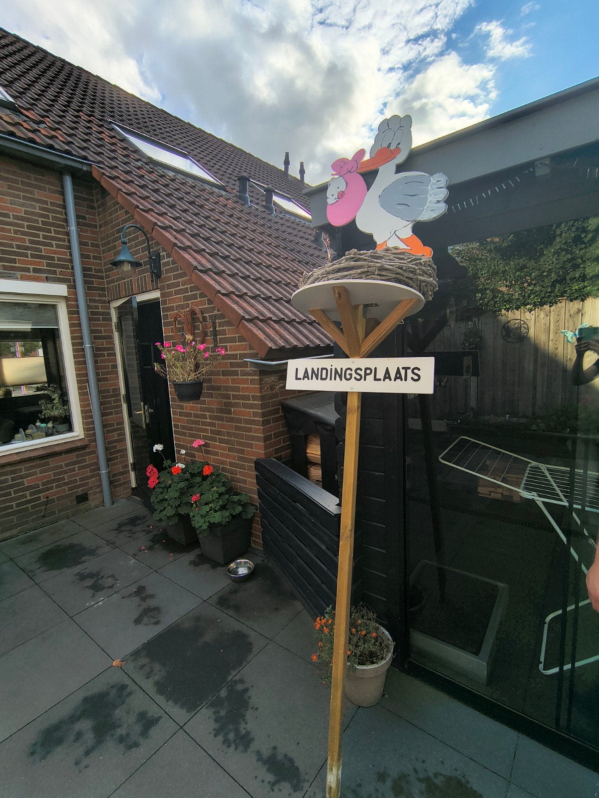 Ooievaarsbord te koop, Ophalen, Geboortebord