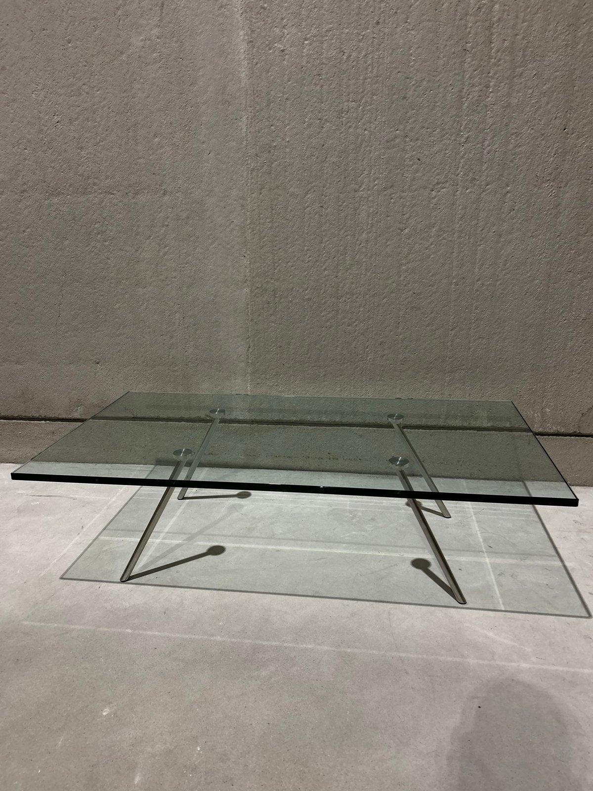 Beek Maupertuus salontafel - Glas en RVS design, Huis en Inrichting, 100 tot 150 cm, 50 tot 100 cm, Ophalen of Verzenden, Glas