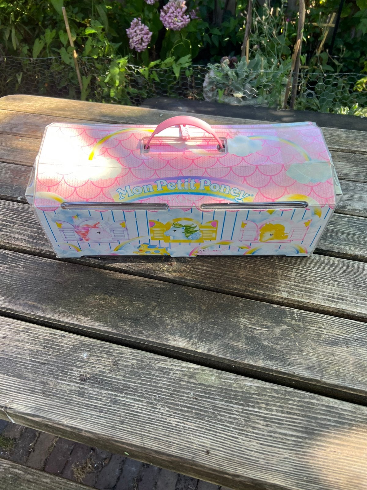 Vintage jaren 80 My little Pony draagkoffertje met 2 pony’s, Ophalen of Verzenden, Gebruikt