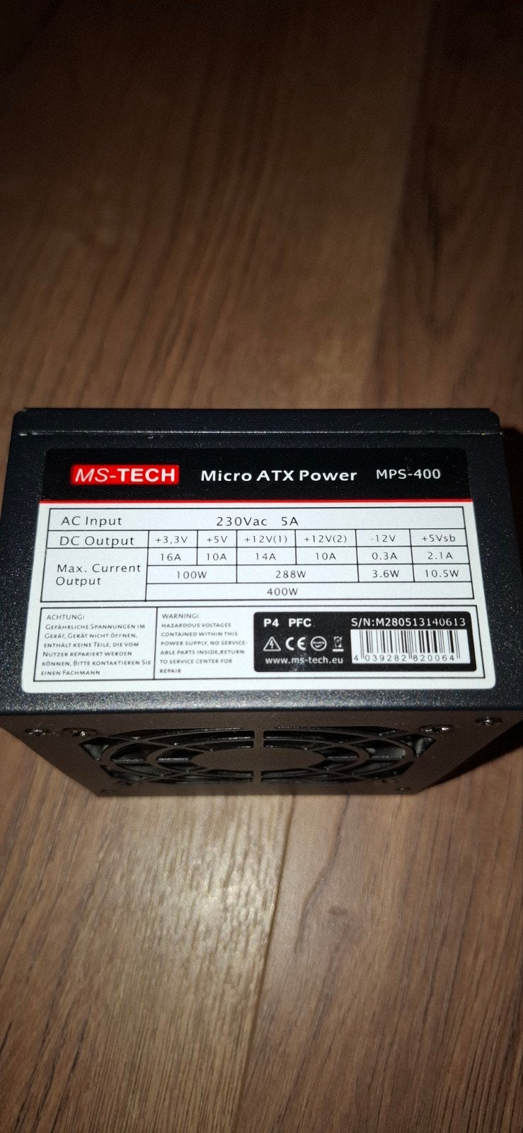 MS-TECH Micro ATX Power MPS-400 Voeding, Computers en Software, Interne voedingen, Ophalen of Verzenden