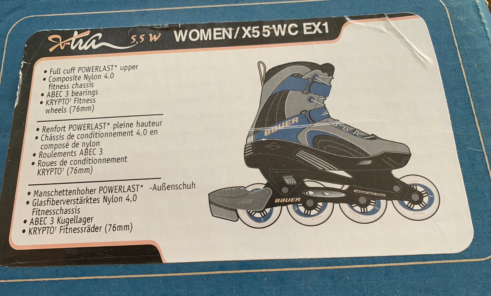 Bauer X-TRA 5.5 inline skates, maat 41 (schoenmaat 39), Ophalen of Verzenden, Gebruikt, Overige typen, Bauer