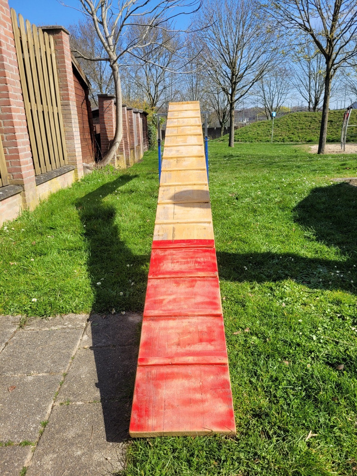 AGILITY SET van steigerhout te koop! Kattenloop en wip., Dieren en Toebehoren, Ophalen, Gebruikt, Behendigheidspeelgoed