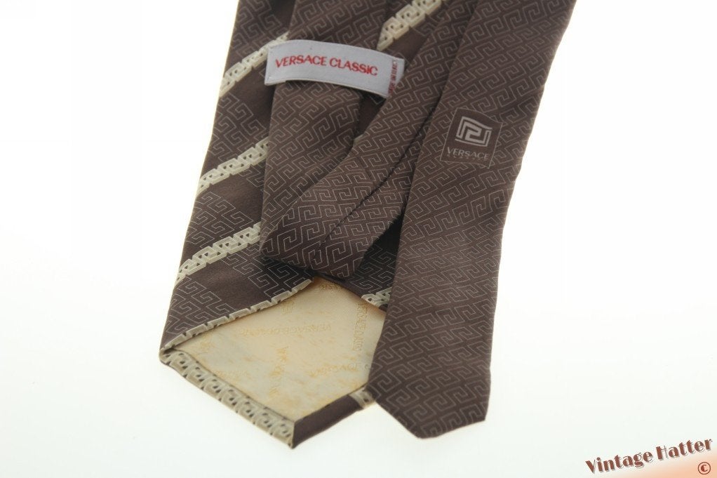 Zijden stropdas Versace Classic bruin Grieks sleutelpatroon, Kleding | Heren, Bruin, Versace Classic, Ophalen of Verzenden, Met patroon