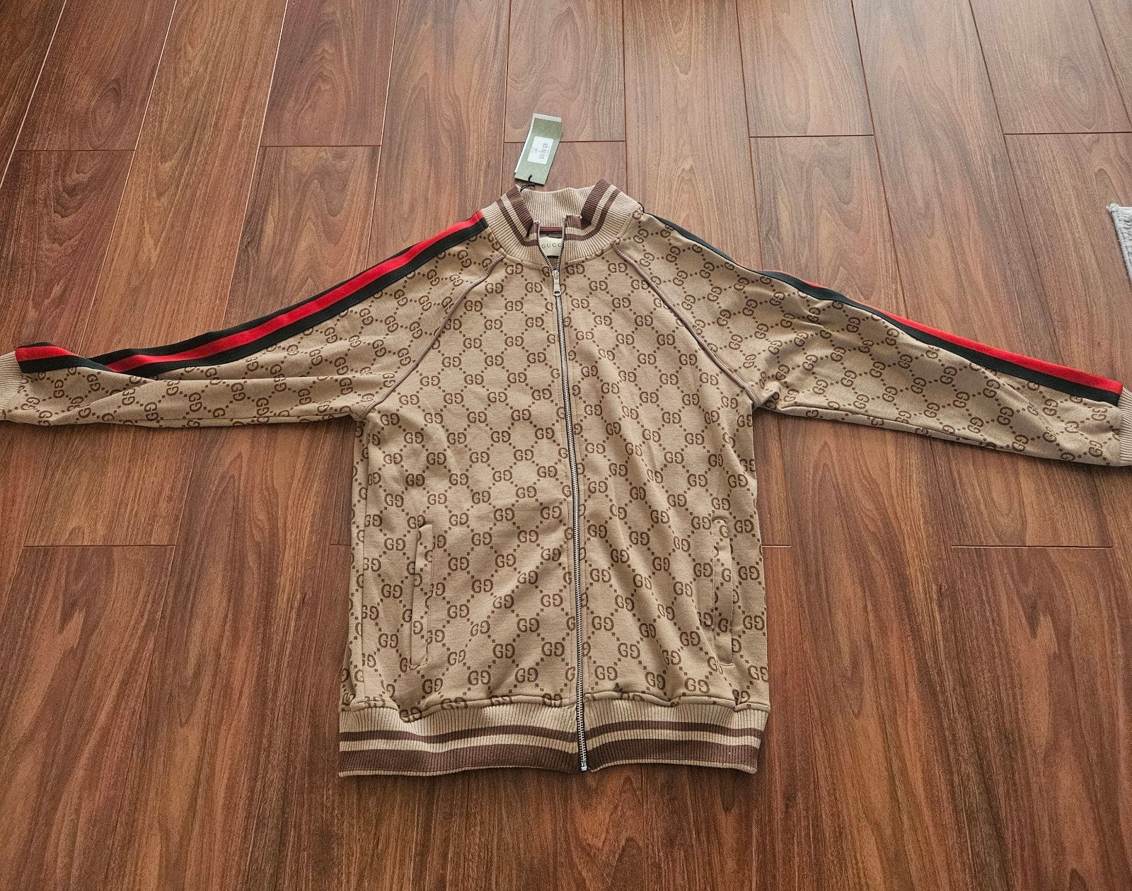 Gucci Monogram Trainingspak - Jas en Broek, Beige, Ophalen of Verzenden, Gucci, Maat 56/58 (XL)