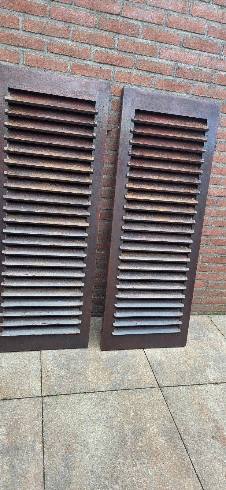 1 set zware louvre luiken, Ophalen
