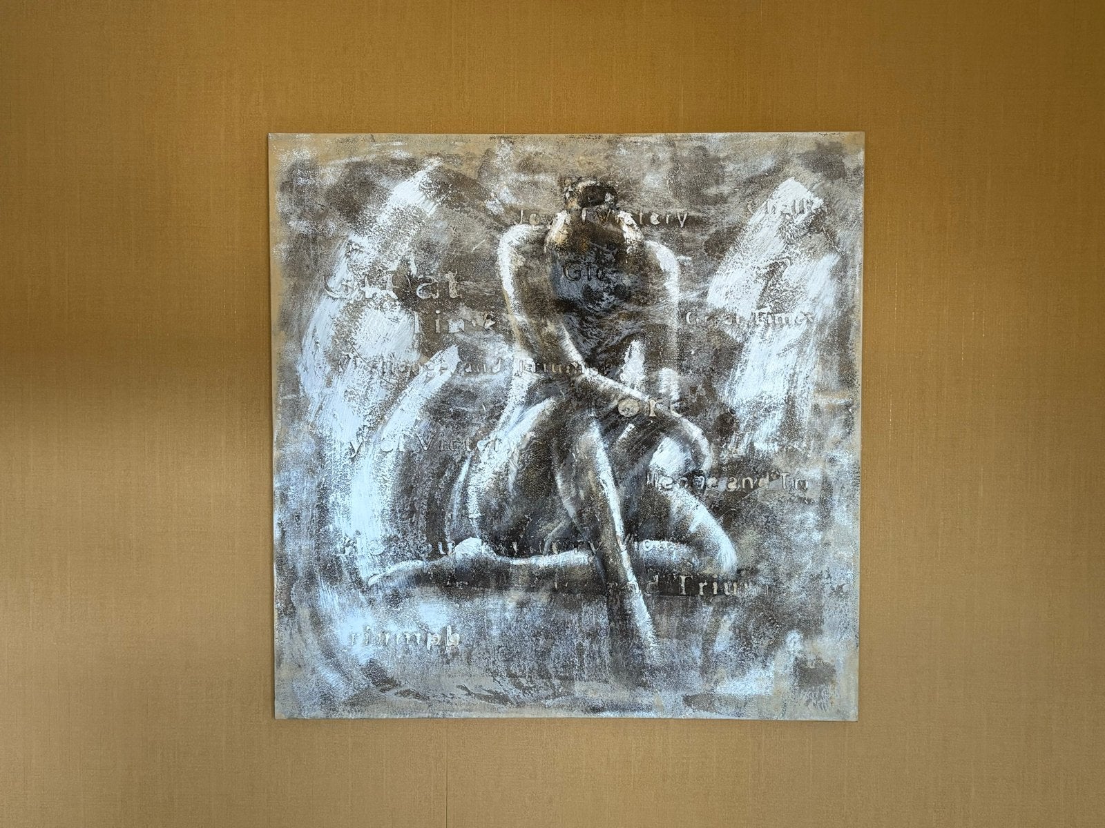 Modern Schilderij Vrouwelijk Figuur - Abstracte Kunst, Ophalen, Op houten frame, Textiel, Figuren