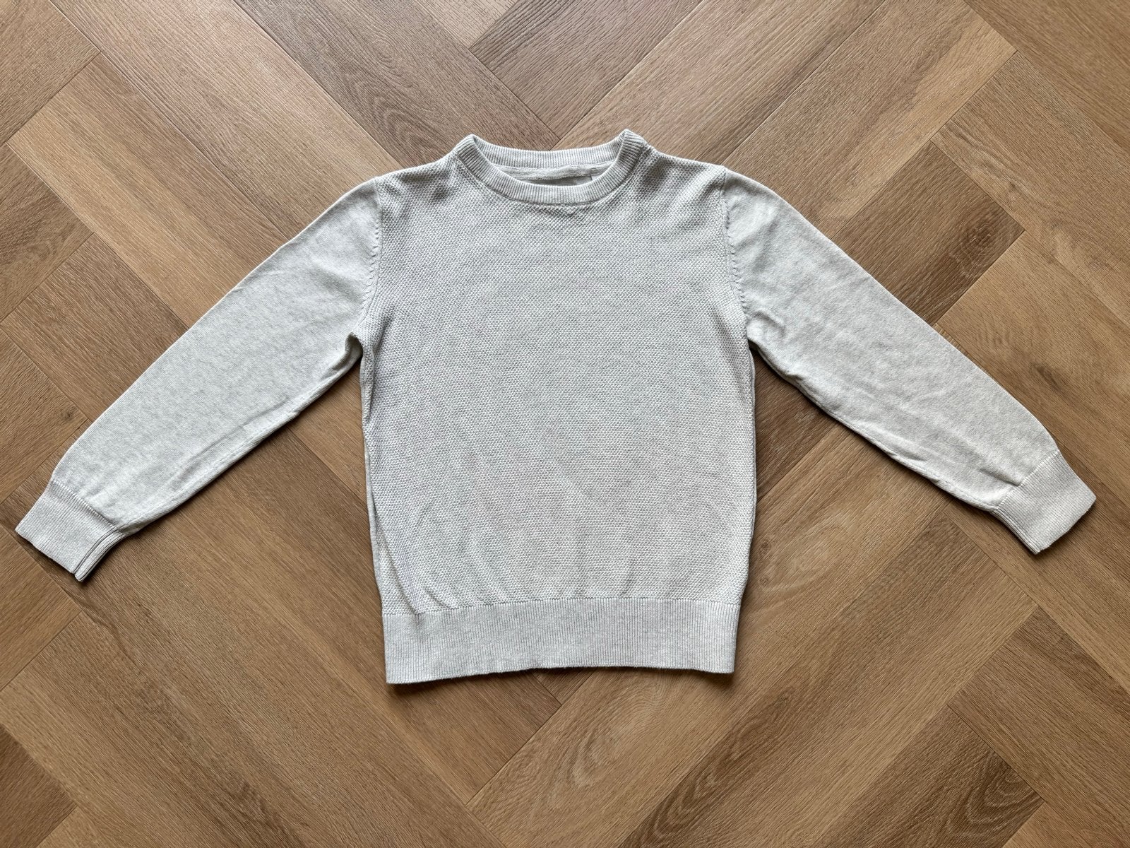 Knit Design jongens trui lichtgrijs maat 128, Ophalen of Verzenden, Zo goed als nieuw, Jongen, Trui of Vest