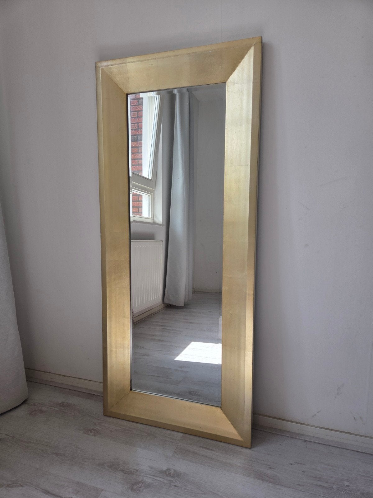 Gouden spiegel - rechthoekig, Antiek en Kunst, Ophalen, Rechthoekig, 50 tot 100 cm, 150 tot 200 cm