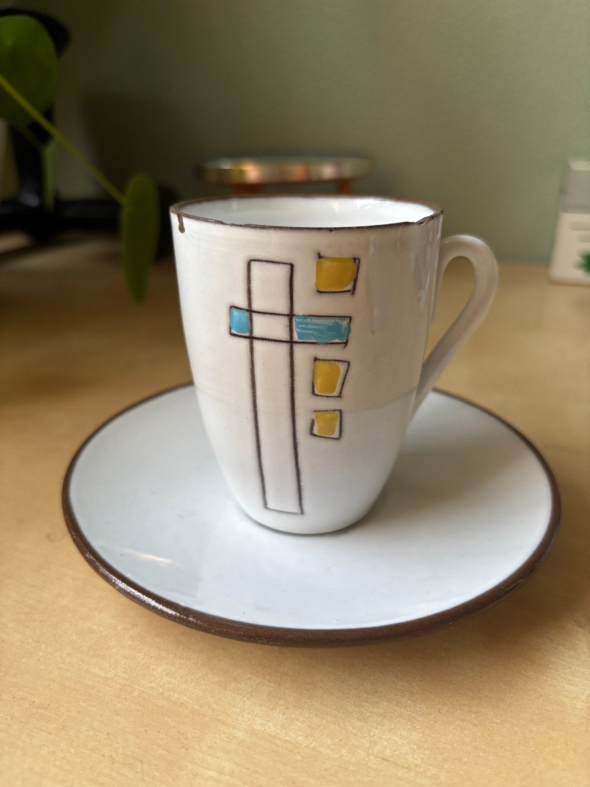 Vintage Boonstra kop en schotel jaren '60 - Retro design, Antiek en Kunst, Verzenden