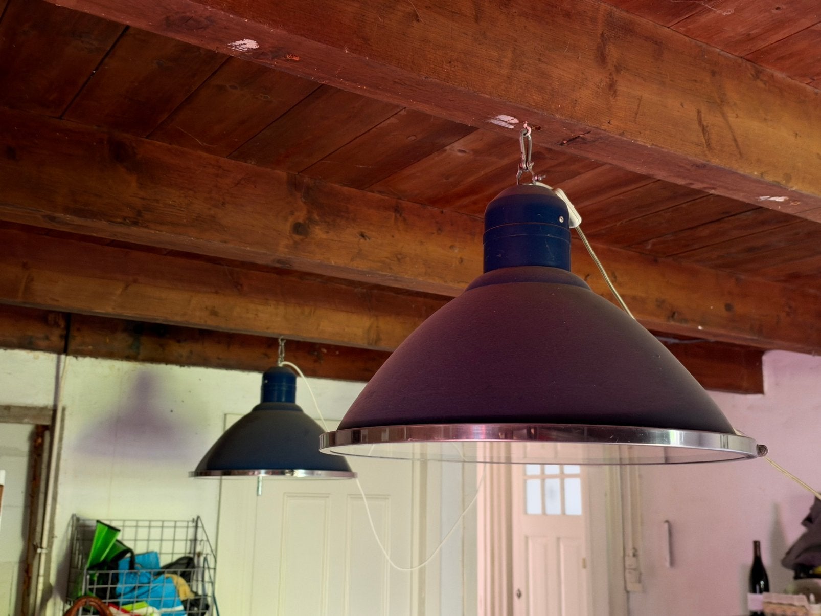 Vintage lampen drie stuks, Ophalen, Gebruikt, E27 (groot), Vintage, industrieel.