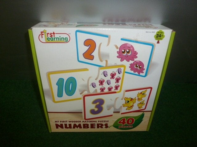 NIEUW houten puzzel zoek cijfers en afbeeldingen bij elkaar, Ophalen of Verzenden, 10 tot 50 stukjes, Nieuw, 2 tot 4 jaar