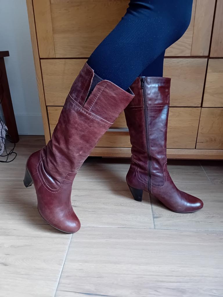 Leren laarzen maat 41 - bruin, Ophalen, Gedragen, Bruin, Hoge laarzen