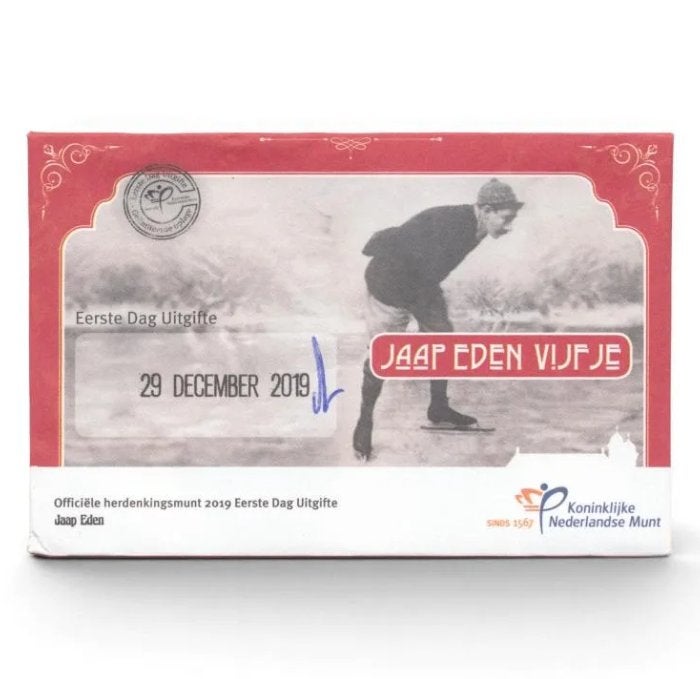 Nederland 5 euro 2019 Jaap Eden Eerste Dag Uitgifte in coinc, Ophalen of Verzenden, Koningin Beatrix, Euro's, Losse munt