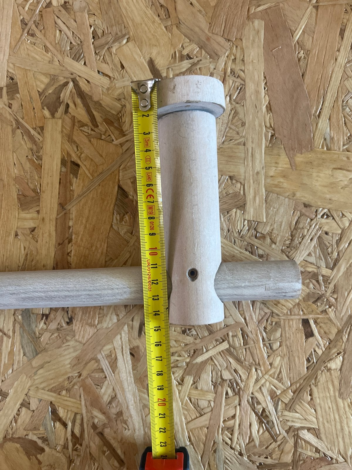 Houten gordijnroede met houders, 200 cm, Ophalen, Hout, Gebruikt, Beige