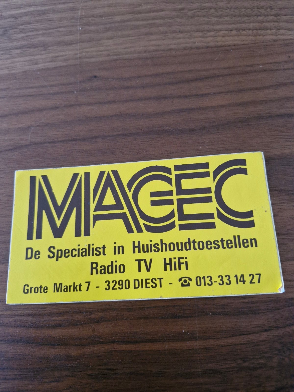 10226 Vintage Magec Sticker - Huishoudtoestellen Diest, Ophalen of Verzenden, Gebruikt