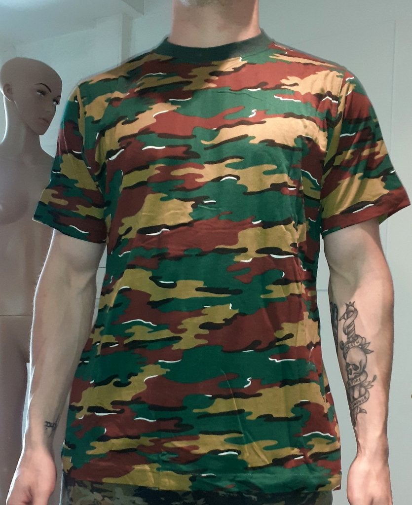Heren t-shirt military camo Life Line M, Ophalen of Verzenden, Nieuw, Maat 48/50 (M), Groen