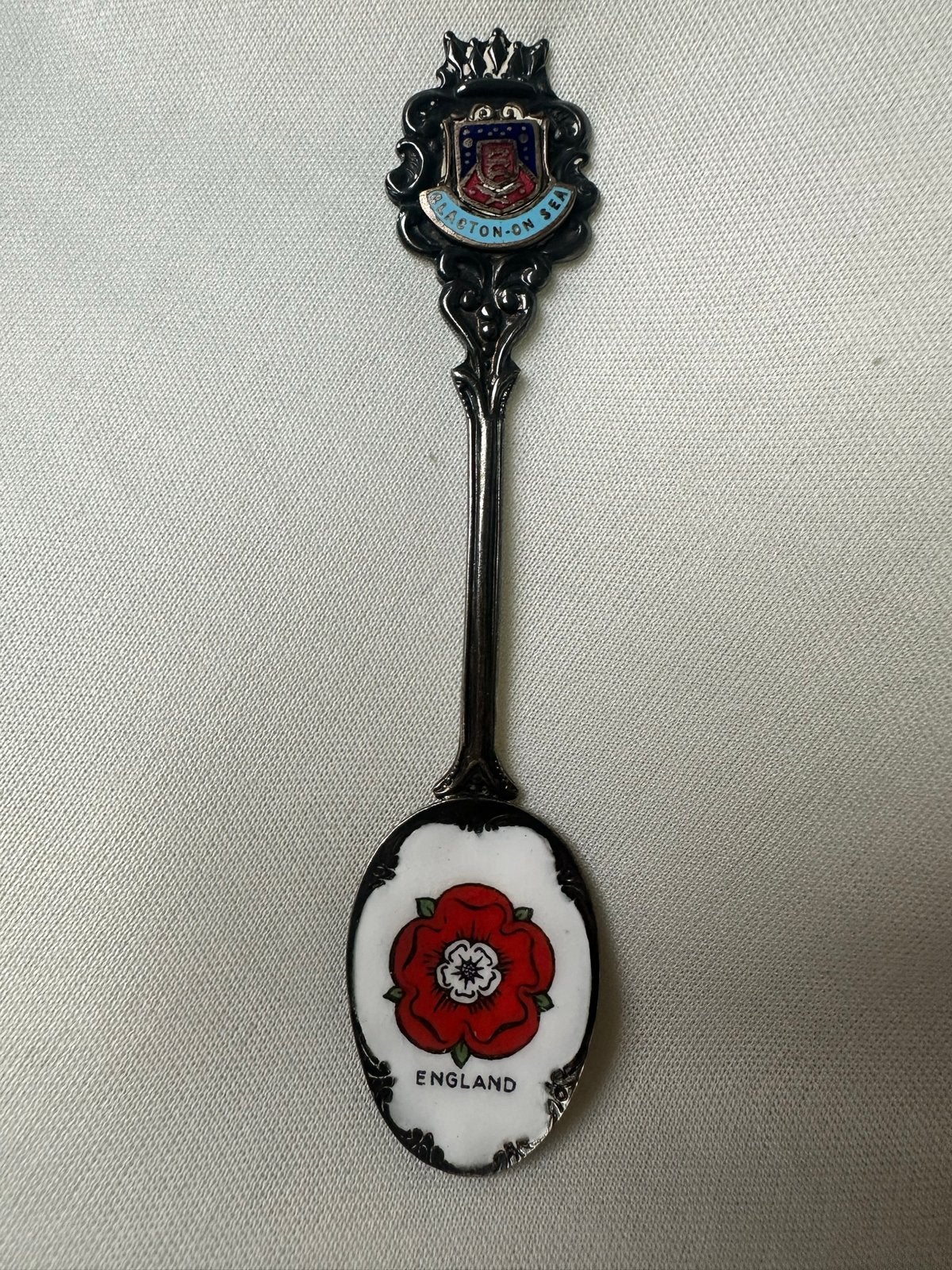 Vintage Souvenir Lepel Clacton-on-Sea & Engelse Roos, Antiek en Kunst, Ophalen of Verzenden