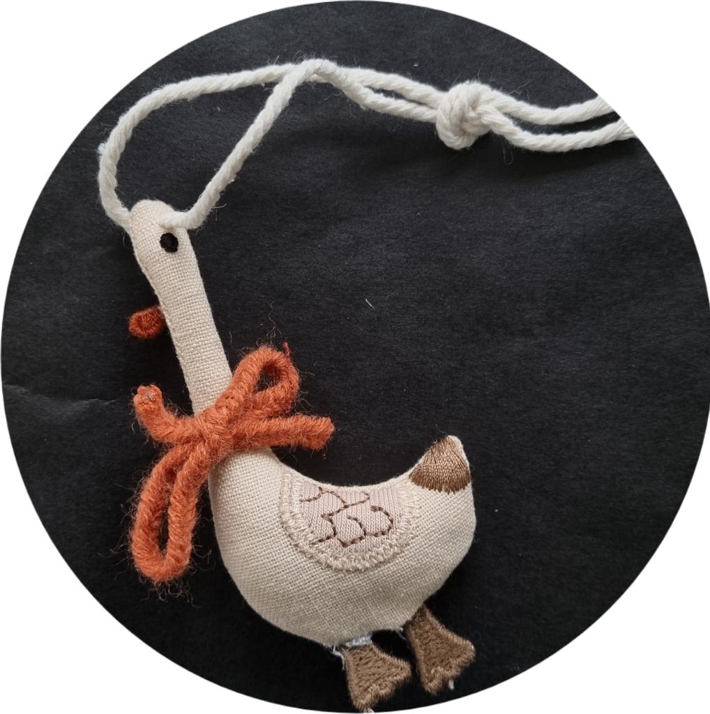 Tashanger eend sleutelhanger handgemaakt stof hanger duck, Verzenden, Nieuw