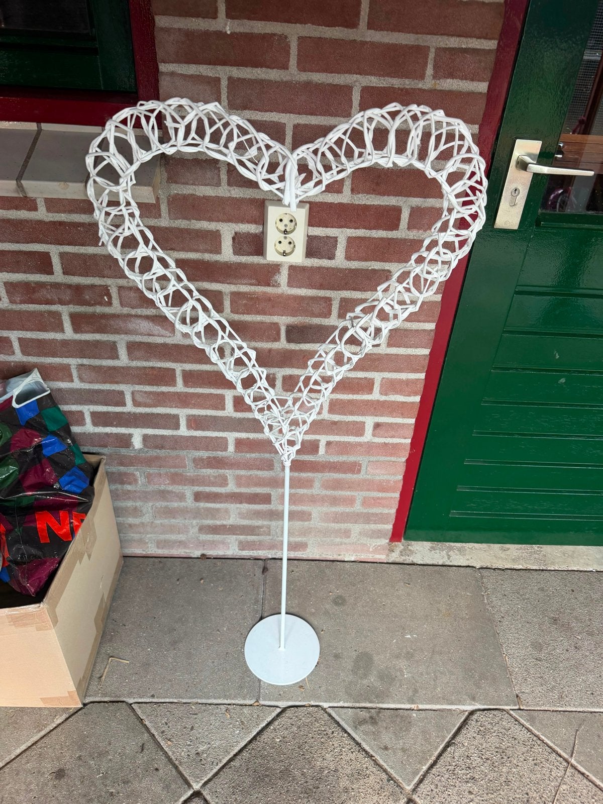 Decoratief staand hart - Wit, Ophalen, Overige materialen, Overige stijlen, Zo goed als nieuw