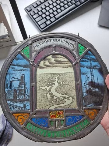 Glas in lood hanger 'De Poort van Europa' Rotterdam, Ophalen of Verzenden