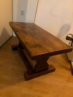 Massief Eieken Salontafel, Huis en Inrichting, Tafels | Salontafels, Ophalen, Gebruikt, 100 tot 150 cm, Eikenhout