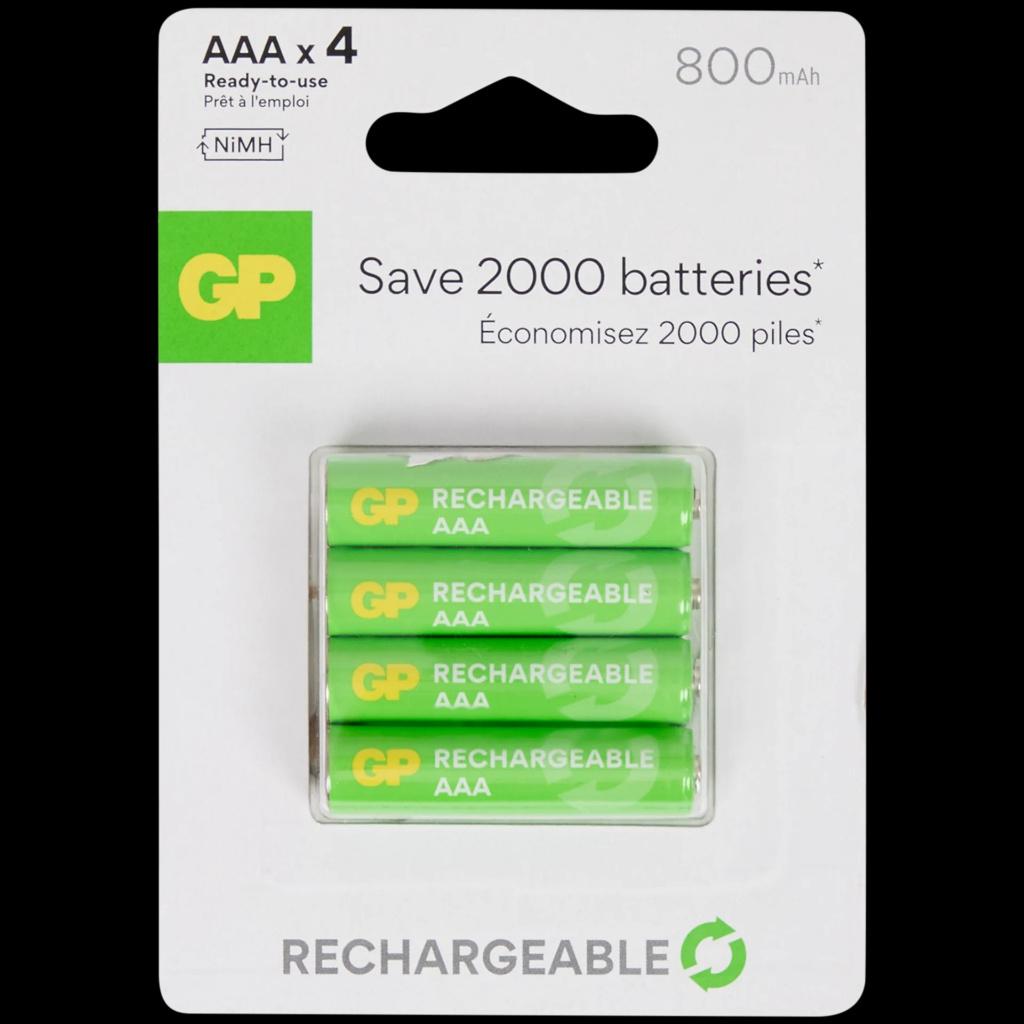 GP oplaadbare batterijen AAA 4 stuks 800 mAh, Audio, Tv en Foto, Accu's en Batterijen, Ophalen, Nieuw, Oplaadbaar
