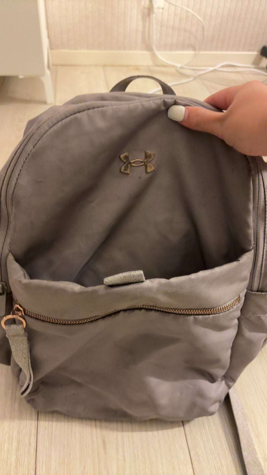 Under Armour rugzak - Grijs met roségouden details, Overige merken, Gebruikt, Ophalen of Verzenden, Minder dan 25 cm