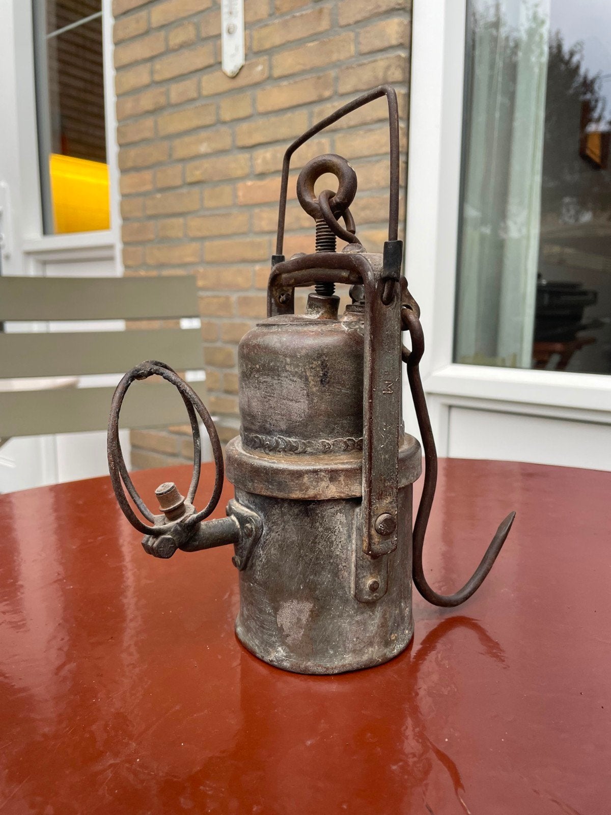 Antieke Carbid Mijnlamp Acetyleen Lamp Mijnwerker, Ophalen of Verzenden