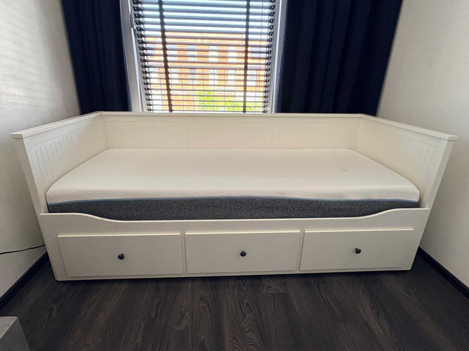 Hemnes Ikea bed lades Swiss Sense, Ophalen, Zo goed als nieuw, Tweepersoons, 80 cm