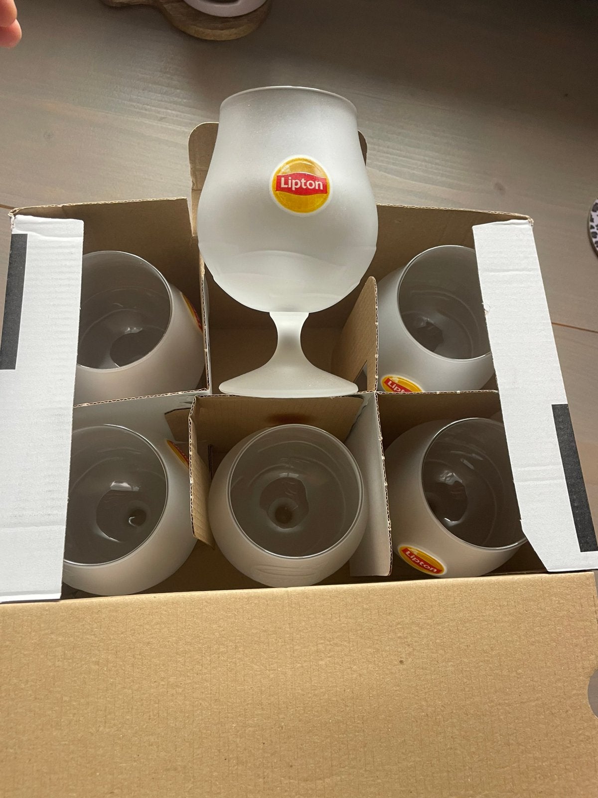 Liptonice ice tea glazen. 6 stuks., Ophalen, Glas of Glazen, Overige stijlen, Glas