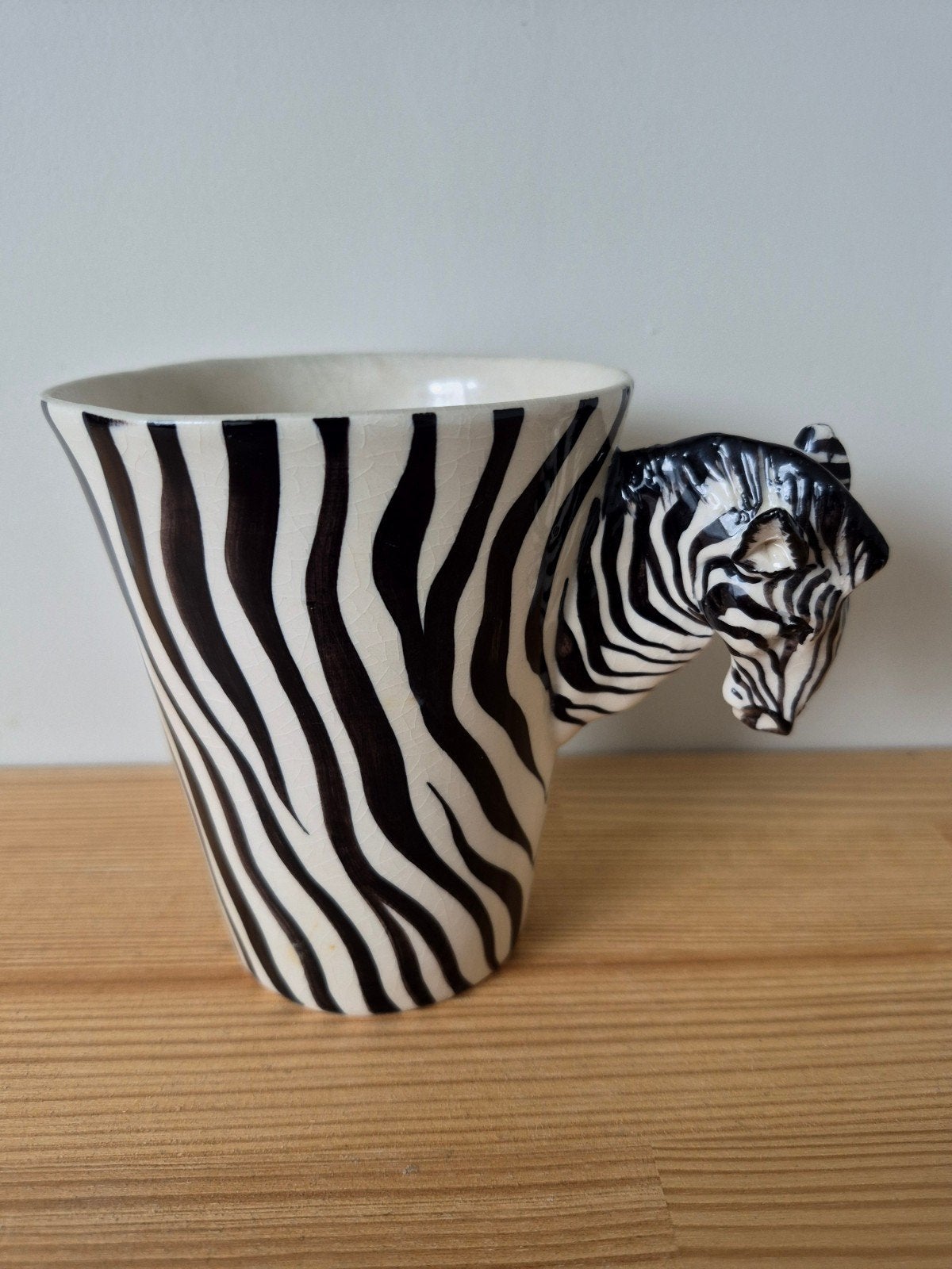 'Blue Witch' Zebra Mok - Handgemaakt Keramiek, Overige typen, Ophalen of Verzenden, Zo goed als nieuw, Zwart
