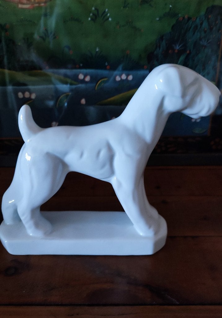 Beeld Scottish Terrier, Fox Terrier. Art Deco stijl, Verzenden, Zo goed als nieuw, Dier