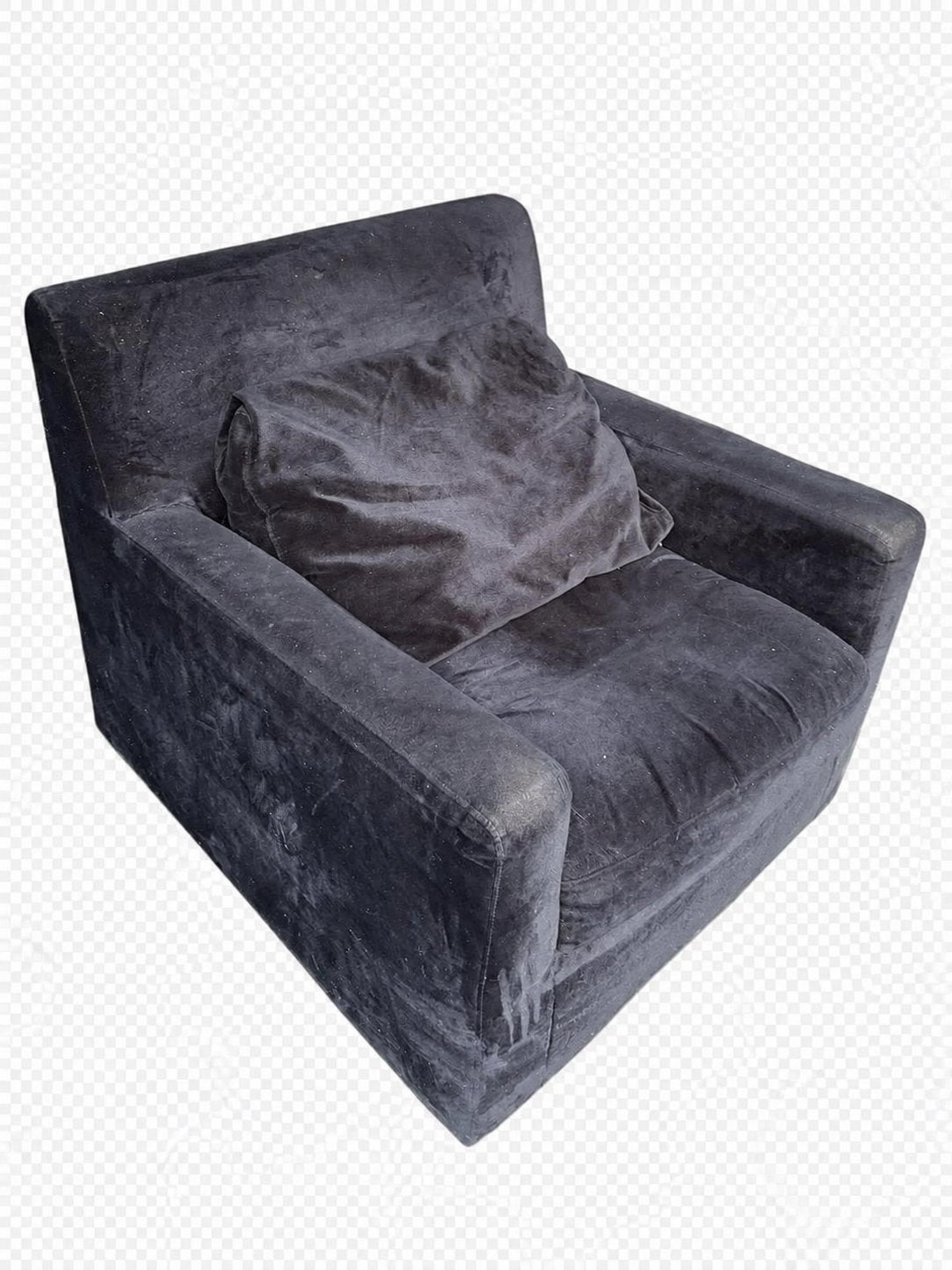 Lifestyle zwart velours fauteuil h80 b80 d80, Huis en Inrichting, Ophalen, Gebruikt, Stof, 75 tot 100 cm