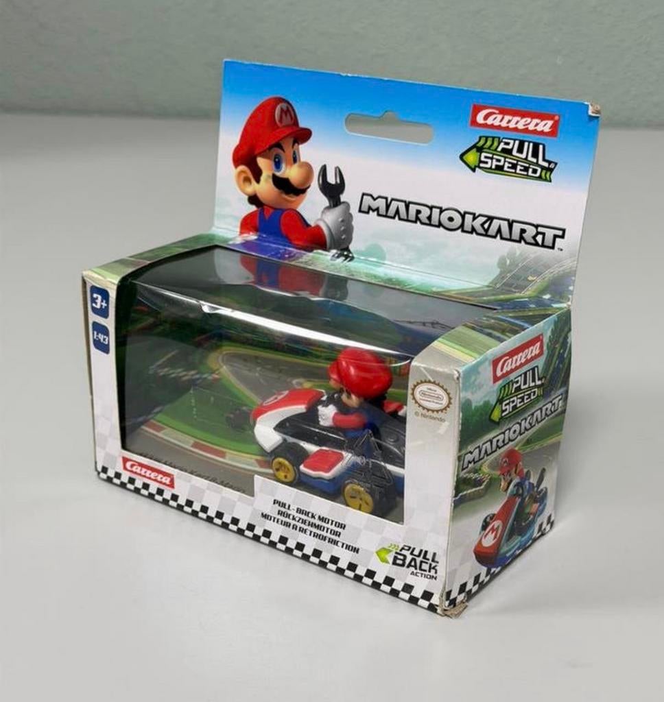 Carrera Mario Kart Pull Back Mario 1:43 Nieuw auto Nintendo, Nieuw, Ophalen of Verzenden, H, H