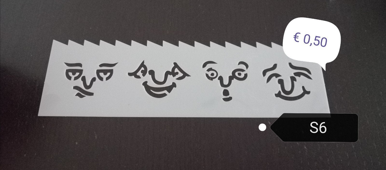 Herbruikbare Stencil Sjabloon Deel 7 - Diverse Gezichten, Overige thema's, Nieuw, Ophalen of Verzenden, Kunststof