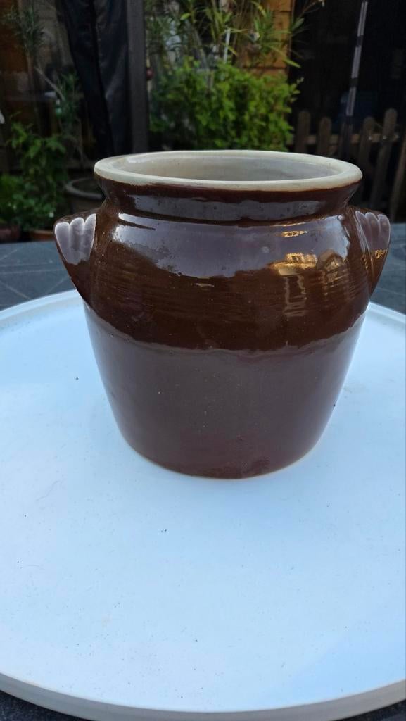 Vintage Keulse Bloempot - Bruin Aardewerk, Ophalen