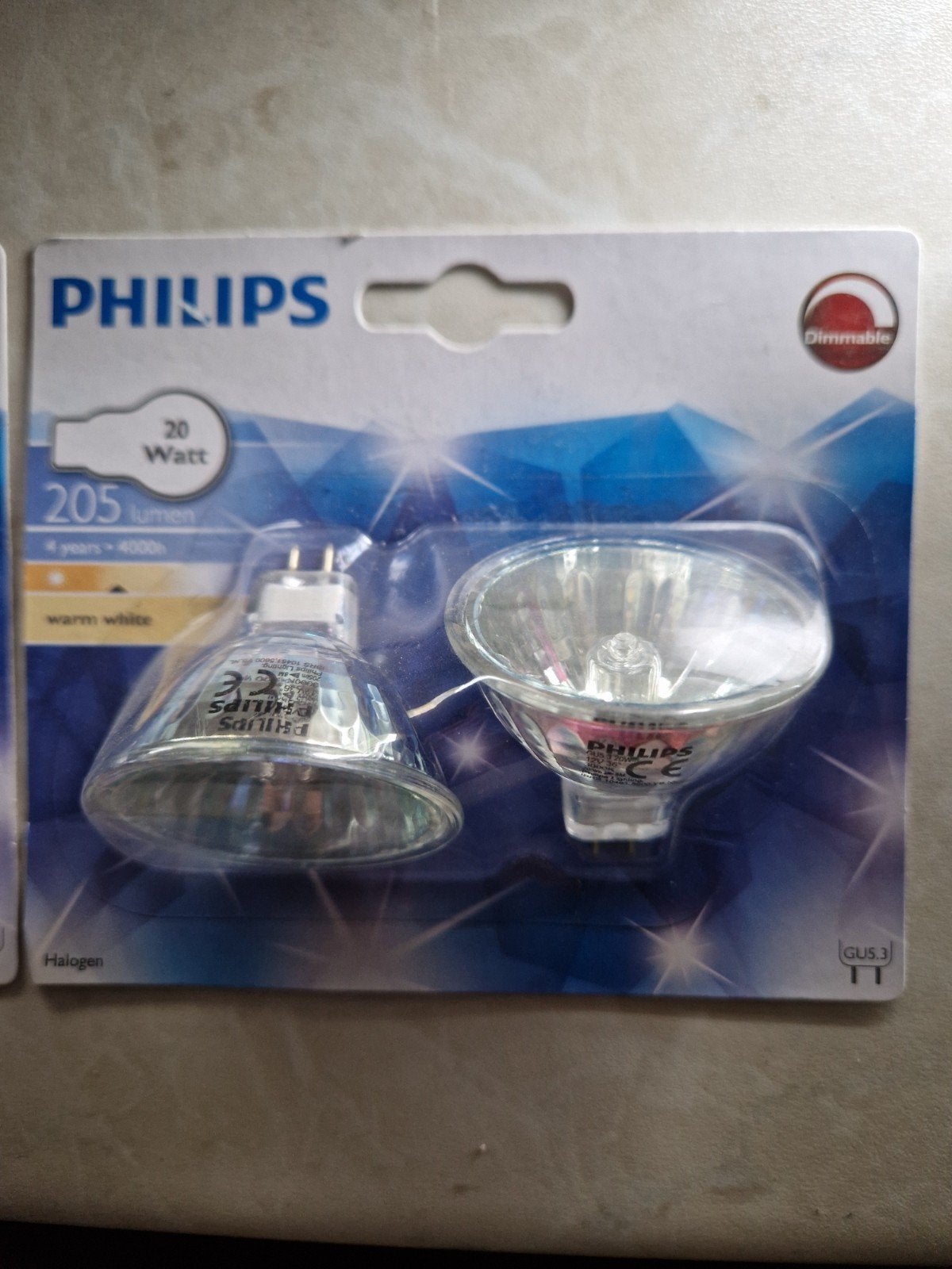 Nieuwe Philips Halogeen Lampen - 20 Watt, Warm Wit, Philips, Nieuw, GU5.3, Ophalen of Verzenden