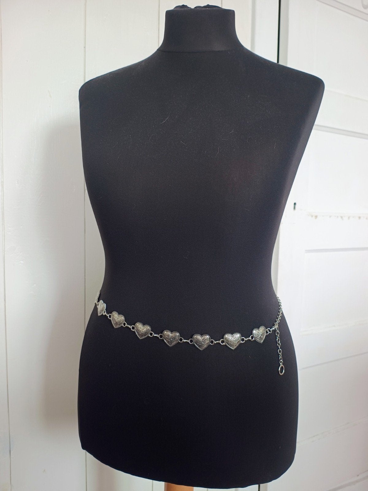 Zilveren Hartjes Riem – Statement Waist Belt, Ophalen of Verzenden, Zo goed als nieuw, Overige kleuren