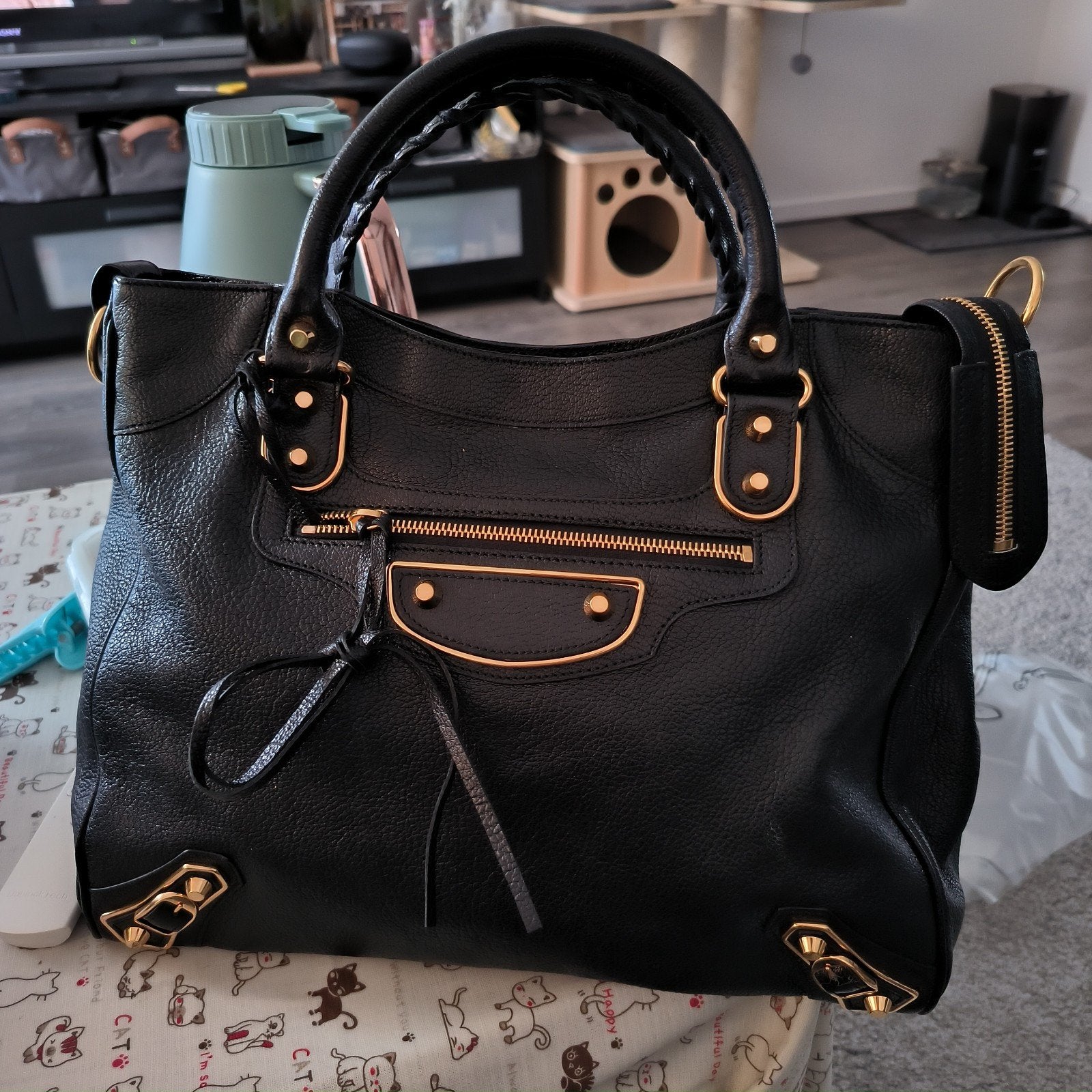Balenciaga City Tas Zwart Leer Goudkleurige Hardware, Ophalen of Verzenden, Zo goed als nieuw, Zwart, Handtas